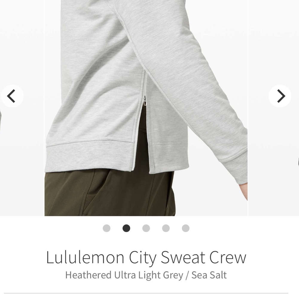 Lululemon City Sweat Crew in Heathered Ultra Light Gray